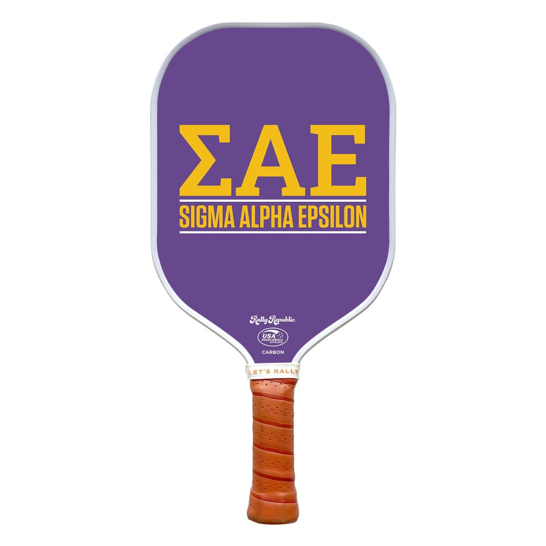Sigma Alpha Epsilon SAE Purple Greek Letter Pickleball Paddle