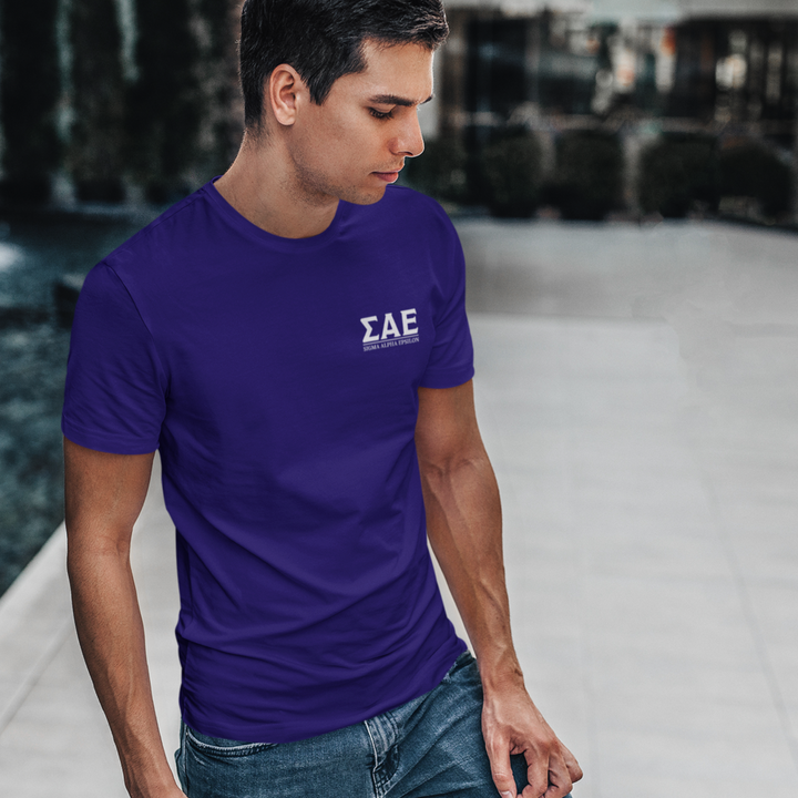 SAE Shield T-Shirt in Purple - The Sigma Alpha Epsilon Store