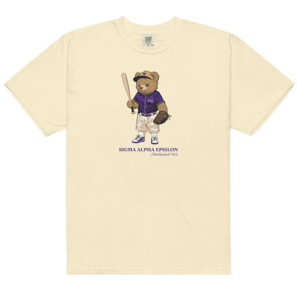 【23.65】22SS★ ALPHABET BEAR HALF T-SHIRT unisex-garment-dyed-