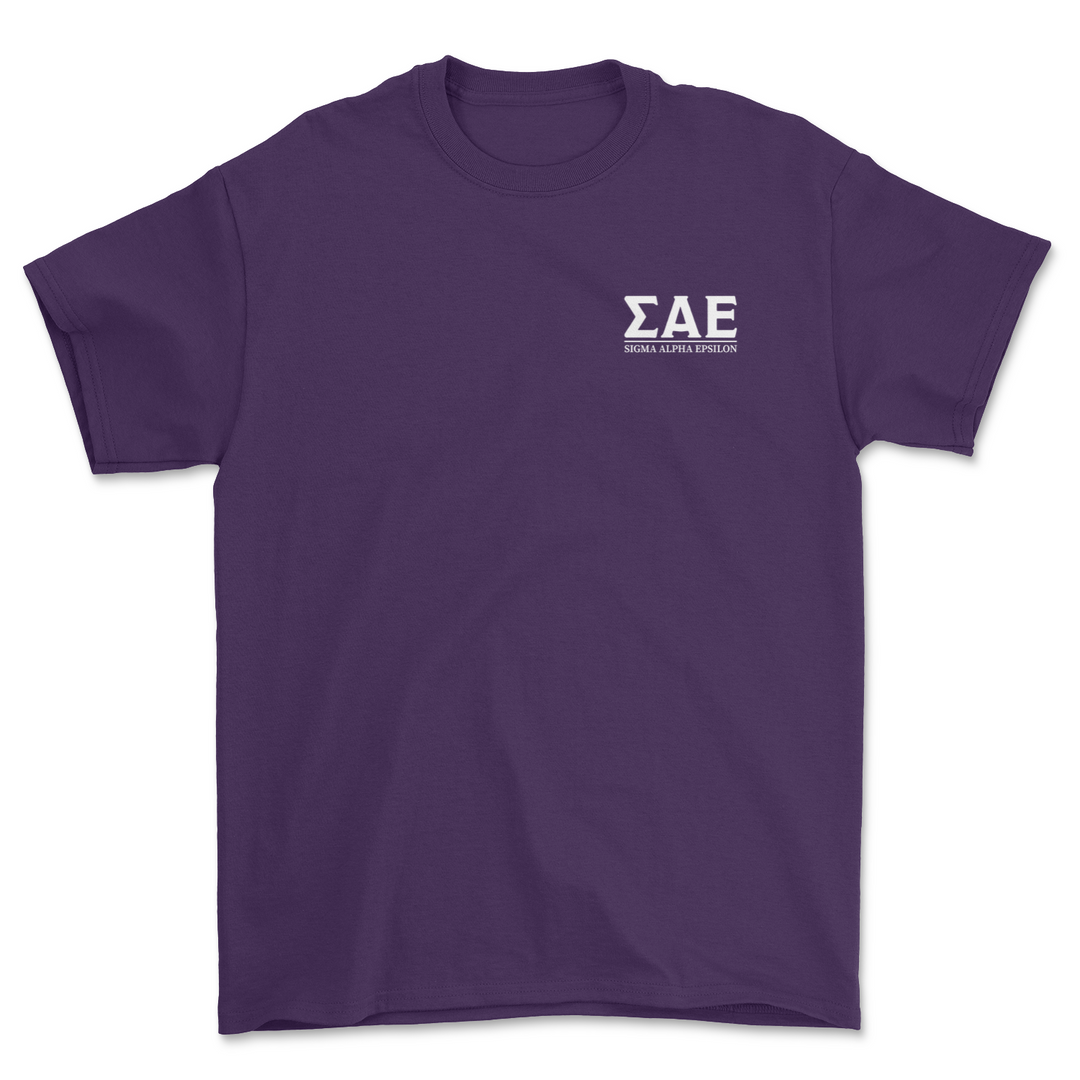 SAE Shield T-Shirt in Purple - The Sigma Alpha Epsilon Store