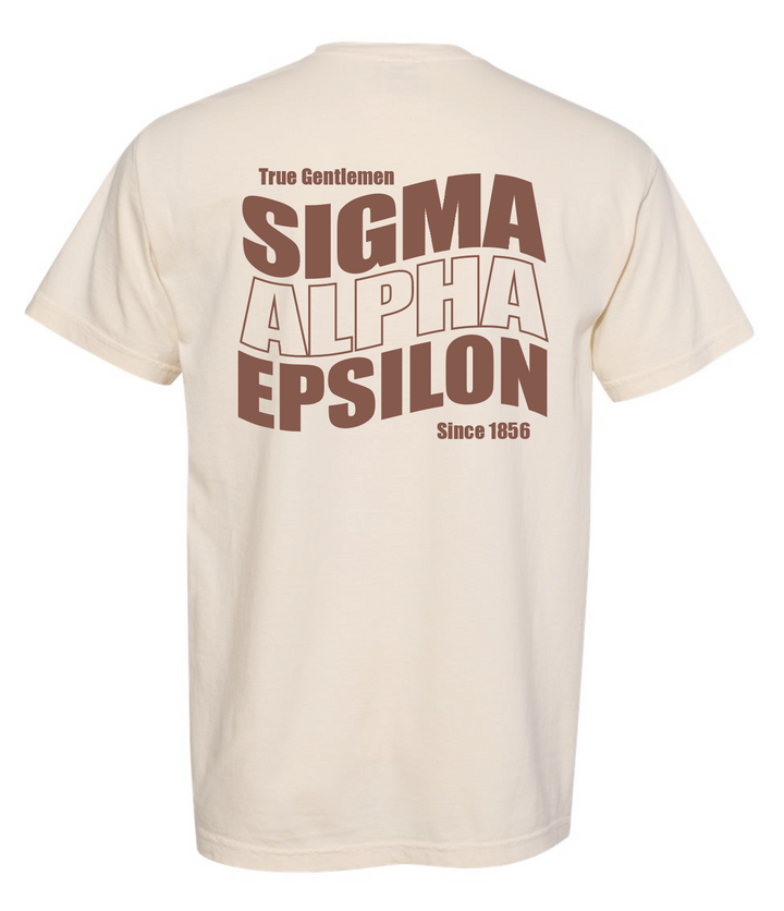 SAE Logo Wave T-Shirt in Ivory - The Sigma Alpha Epsilon Store